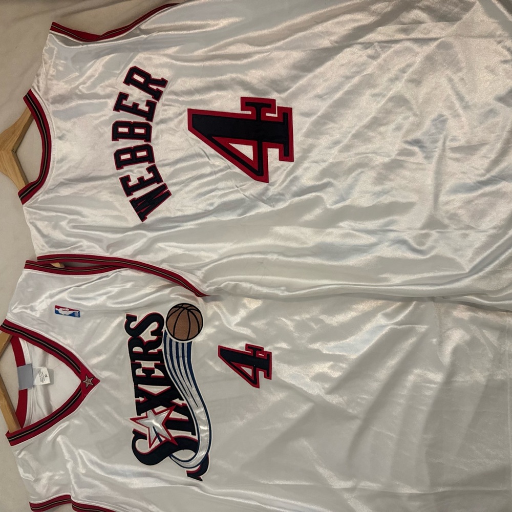 Webber NBA Sixers White and Red Jersey - Picture 2 of 2